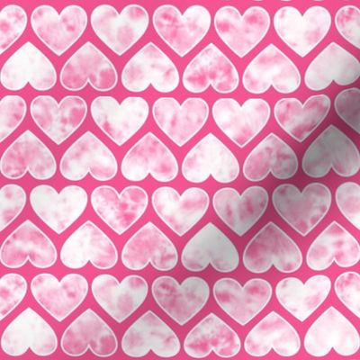 Hot Pink Tie Dye Hearts Small