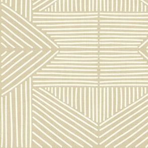 Pale Gold (#dad0ae) Mudcloth Weaving Lines - soft neutral, flax, cream yellow - jumbo