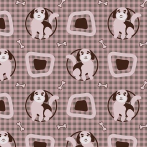  Pet Puppy Dog Round Square PINK MINI Muted; Doodle,  Cute, Cuter, Cutest Kids Sheets, Golden Doodle, Baby Boy, Baby Girl, Blanket, Gray, Green, Geometric, Grid, Check, checkerboard, Blanket, Nursery, Birthday Party Table Linens, Baby Shower—2100