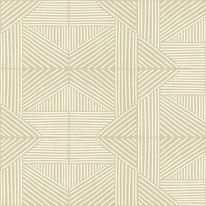 Pale Gold (#dad0ae) Mudcloth Weaving Lines - soft neutral, flax, cream yellow - large