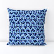 Blue Leopard Hearts Medium