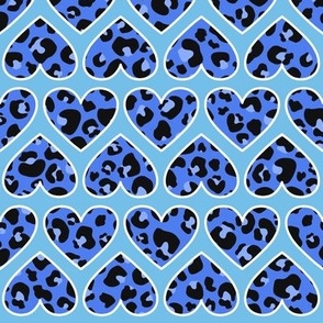 Blue Leopard Hearts Medium