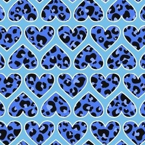 Blue Leopard Hearts Small