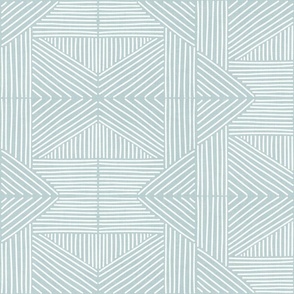 Pastel aqua green (#bad1d2)  mudcloth weaving lines - soft neutral mint green and white - large