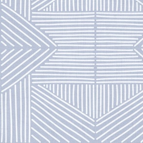 Pastel Blue (#bac4d6) mudcloth weaving lines - soft neutral powder blue and white - jumbo
