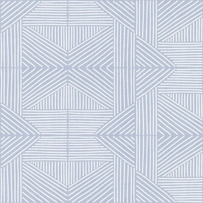 Pastel Blue (#bac4d6) mudcloth weaving lines - soft neutral powder blue and white - large