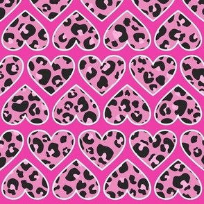 Hot Pink Leopard Hearts Medium