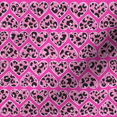 Hot Pink Leopard Hearts Small