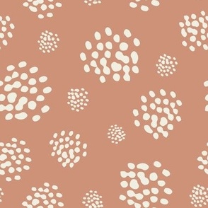 Abstract Cotton Dot Clusters- Small Pink Coral 