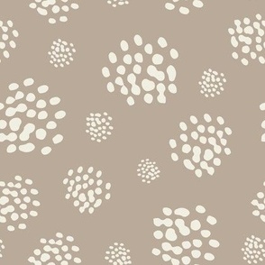 Abstract Cotton Dot Clusters- Small Tan and Cream Neutrals