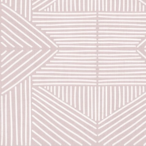 Pale rose grey (#ddcbcb) mudcloth weaving lines - soft neutral, dusty pink and white - jumbo