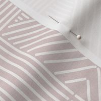 Pale rose grey (#ddcbcb) mudcloth weaving lines - soft neutral, dusty pink and white - large