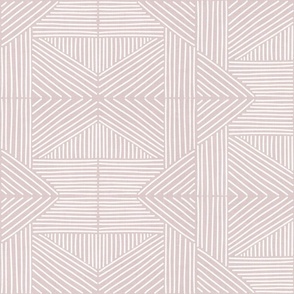 Pale rose grey (#ddcbcb) mudcloth weaving lines - soft neutral, dusty pink and white - large