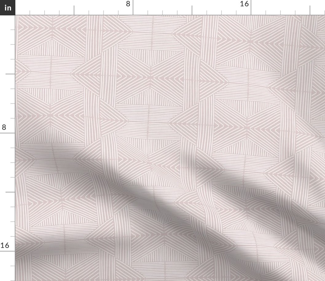 Pale rose grey (#ddcbcb) mudcloth weaving lines - soft neutral, dusty pink and white - medium