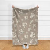 Abstract Cotton Dot Clusters- Large Tan and Cream Neutrals