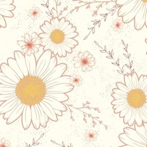 In a Field of Daisies in Cream