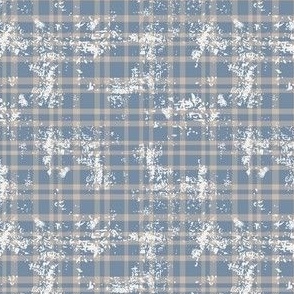 Distressed blue plaid