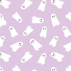 Friendly cute halloween ghosts on light purple 6x6 inch repeat