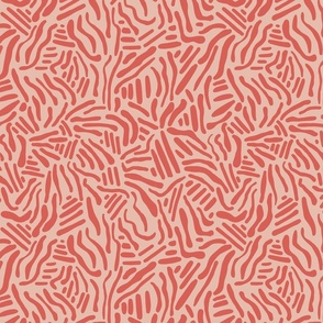 Abstract Lines - Raspberry Blush  and Conch Shell