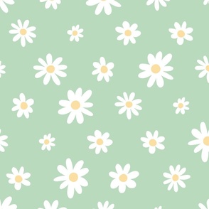 XL | Daisy Scatter on Green