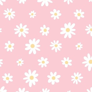 XL | Daisy Scatter on Pink