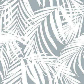 Palm leaves LARGE - dusty blue 