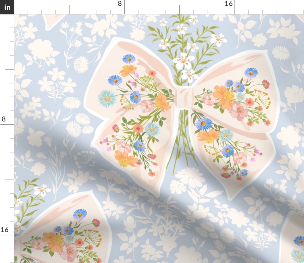 Mixed Field Florals _wildflowers _Large bows 