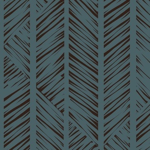 (Jumbo) Basket Weave Chevron Dark Teal