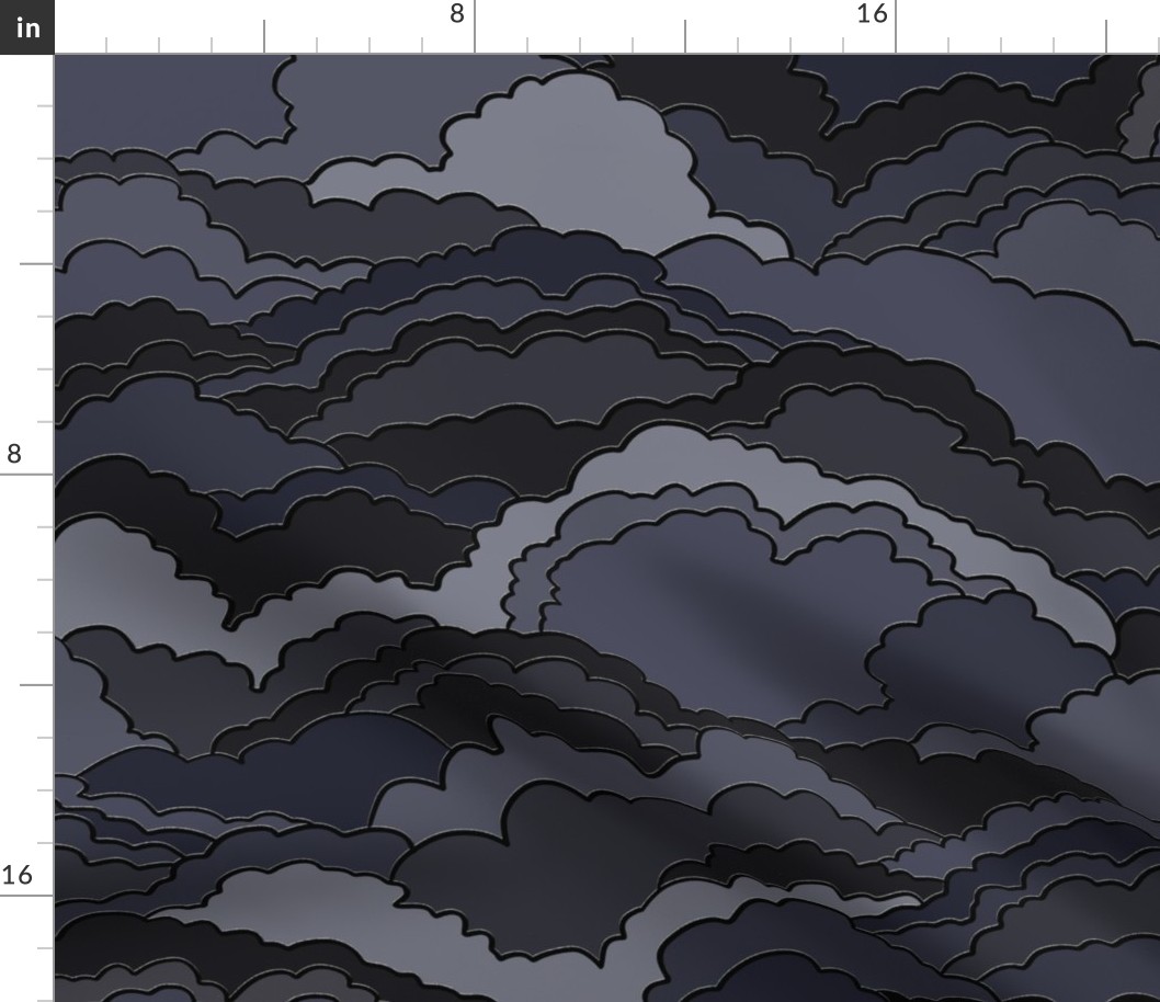 NUAGES DANS LA CHAMBRE LA NUIT -  BLUE-ISH GRAY AND BLACK