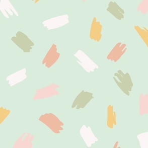 Colorful sketched sprinkles - pink, peach, off white, sage and mint // big scale