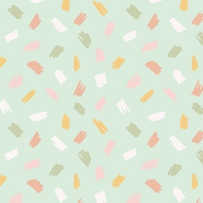 Colorful sketched sprinkles - pink, peach, off white, sage and mint // medium scale