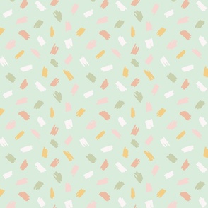 Colorful sketched sprinkles - pink, peach, off white, sage and mint // small scale