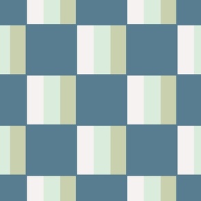 Fun striped cubes - off-white, mint, sage and teal // big scale