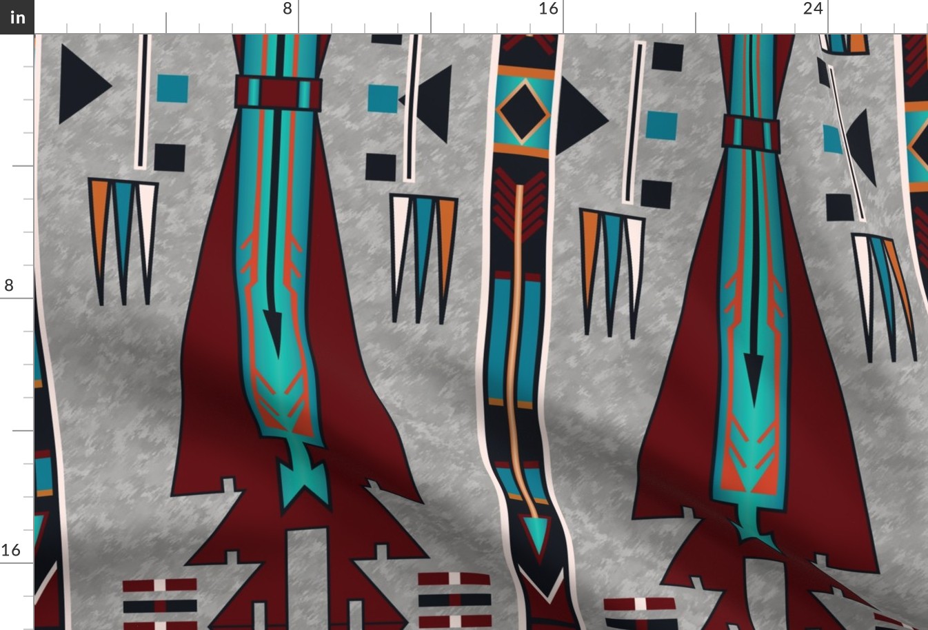 Yei Pictoral Native American Navajo Style Rug Blanket Pattern 