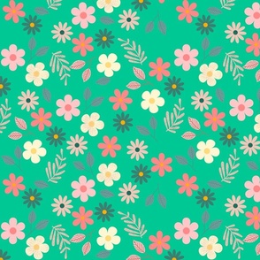 Daisy Blooms Teal