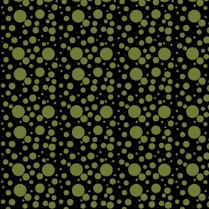 Tiger Fever - Black and Green Polka Dots 