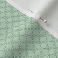 Small Vintage Retro Abstract Flower and Leaf Green