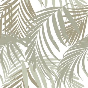 palm leaves JUMBO scale - shades of green olive mint 