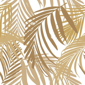 Golden palm leaves - golden browns fronds LARGE scale 