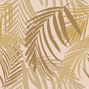 palm leaves - golden brown on blossom LARGE scale 