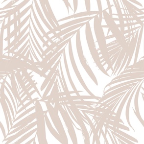 palm leaf - LARGE scale, blush on white 