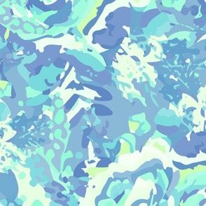 Janice Floral Print in Calm Day Blue, Icery, and Mint: Serene Sophistication Unveiled