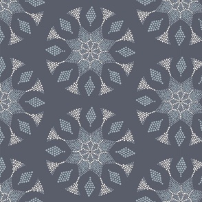 Dotted stars on dark dusty blue | large