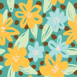Yellow & Turquoise Flowers