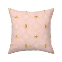 Golden Insects on Pink Fretwork an Marble 