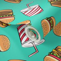 (jumbo scale) Hamburgers and Milkshakes - foodie - fast food - aqua - C23