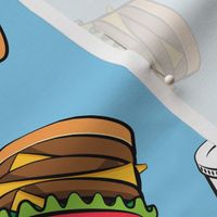 (jumbo scale) Hamburgers and Milkshakes - foodie - fast food - blue - C23