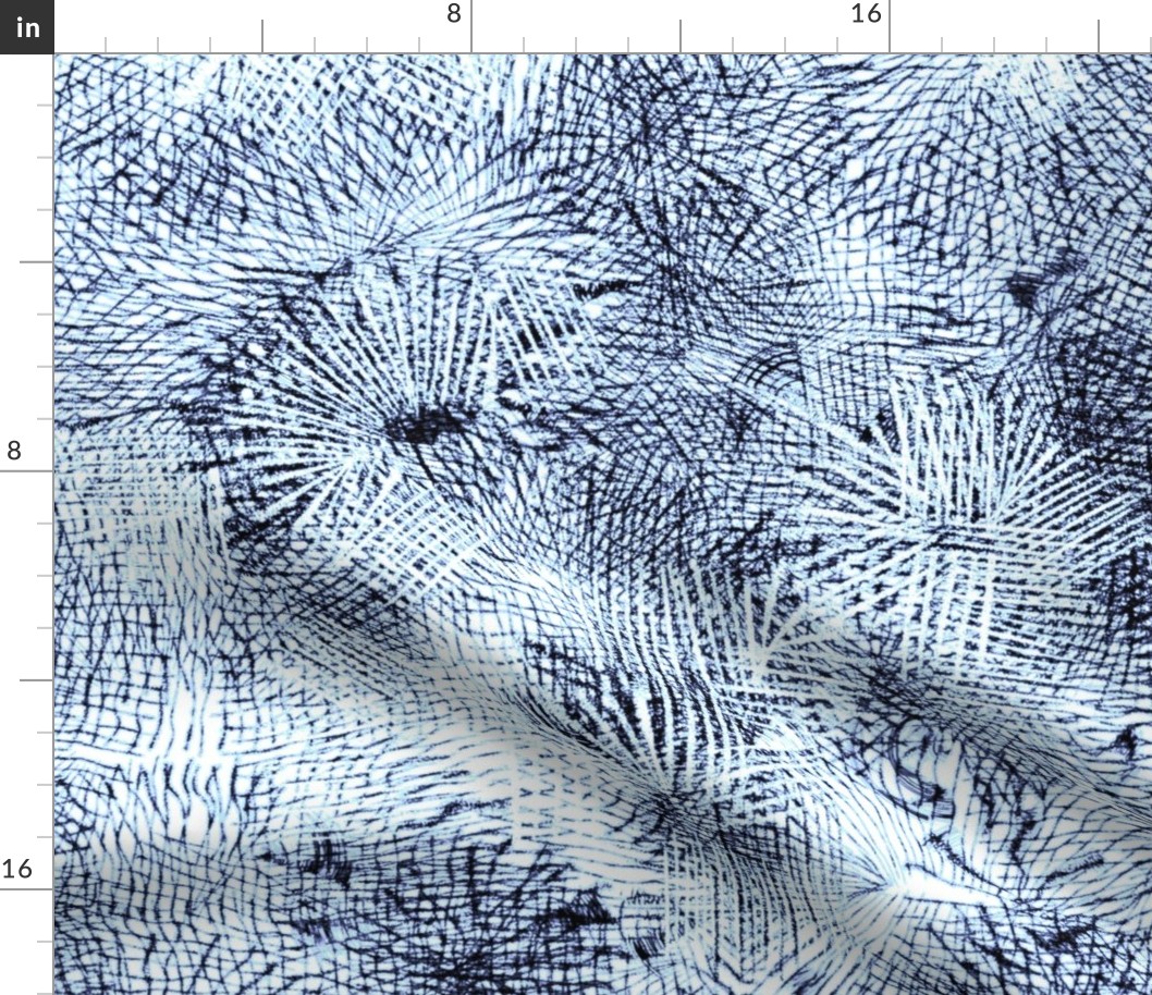 blue and white floral sketch botanical floral texture