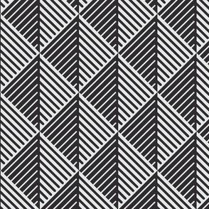 Herringbone diamond black and white