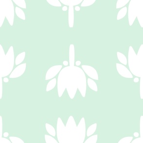 X large scale simple spring floral - mint